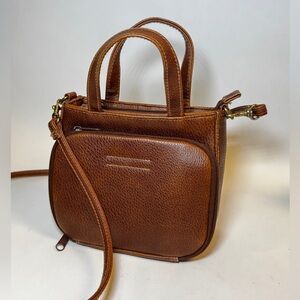 Small Brown Faux Leather Satchel Purse  Cottagecore Boho Western Hippie Bag